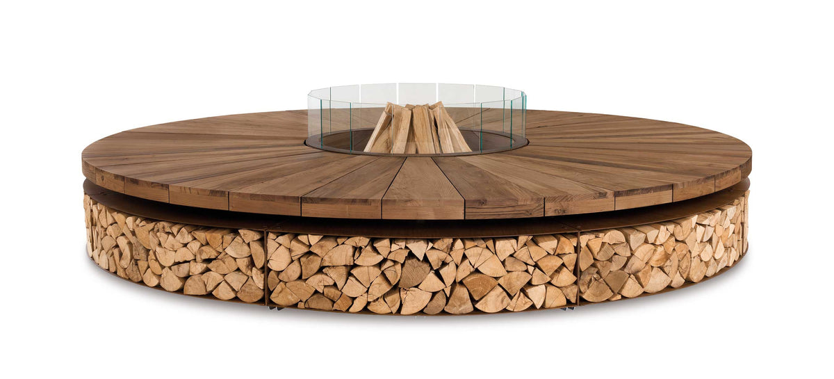 Vitres en verre (en option) - Artù - Brasero Géant en Bois de Châtaignier - AK47