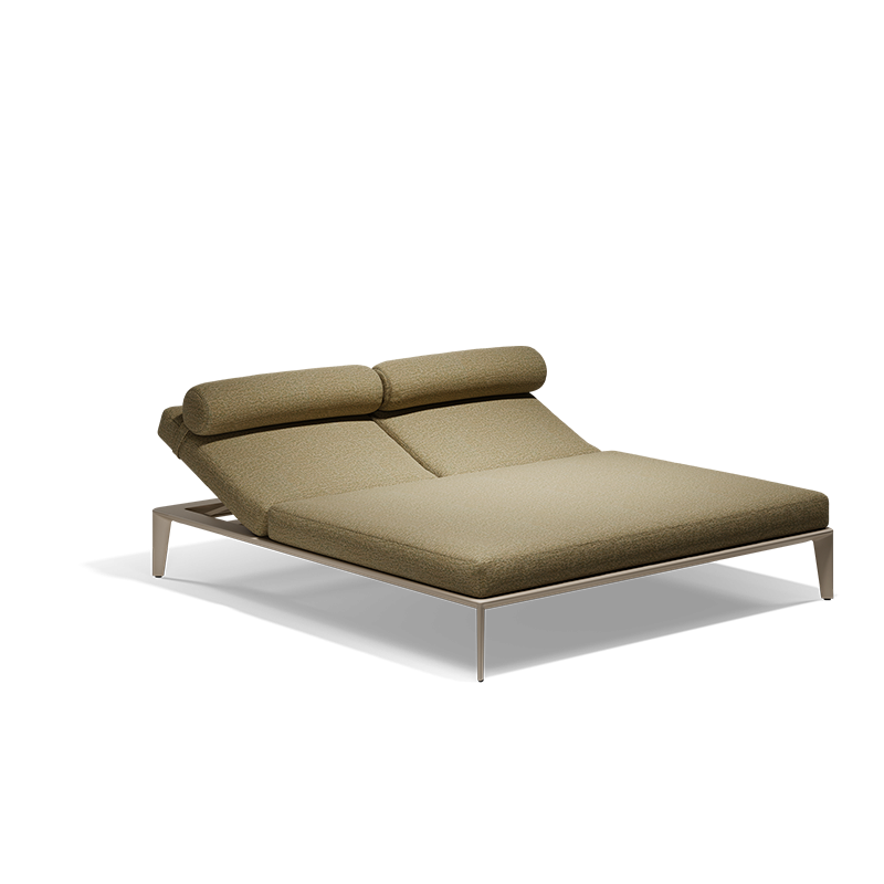 Pasadena Vondom 2-seater padded sun lounger in aluminum