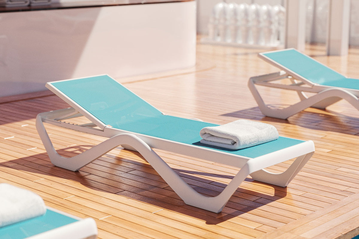 indoor outdoor lounger on a Vondom Love terrace