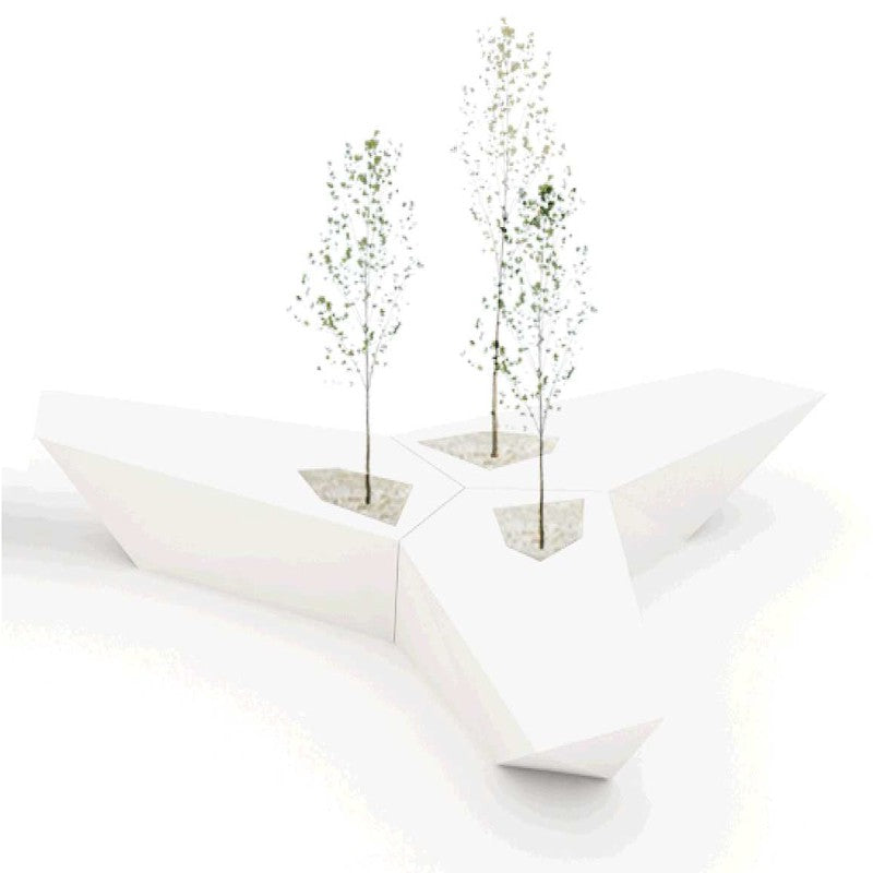 Banc Design avec plantes