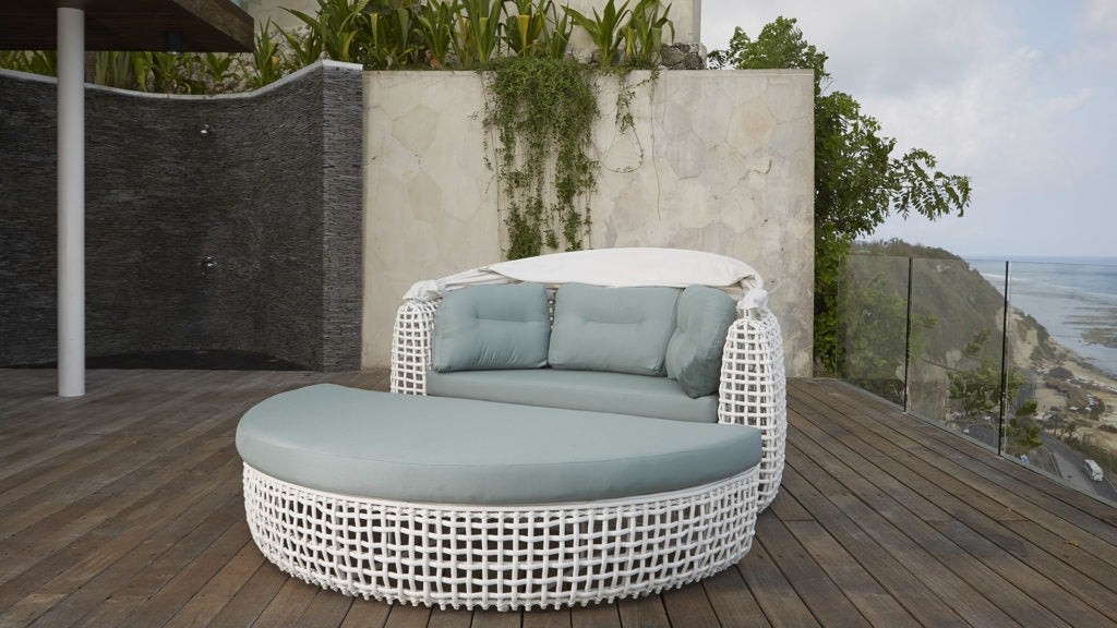 Banquette d'extérieur ronde tressée DYNASTY - Skyline Design