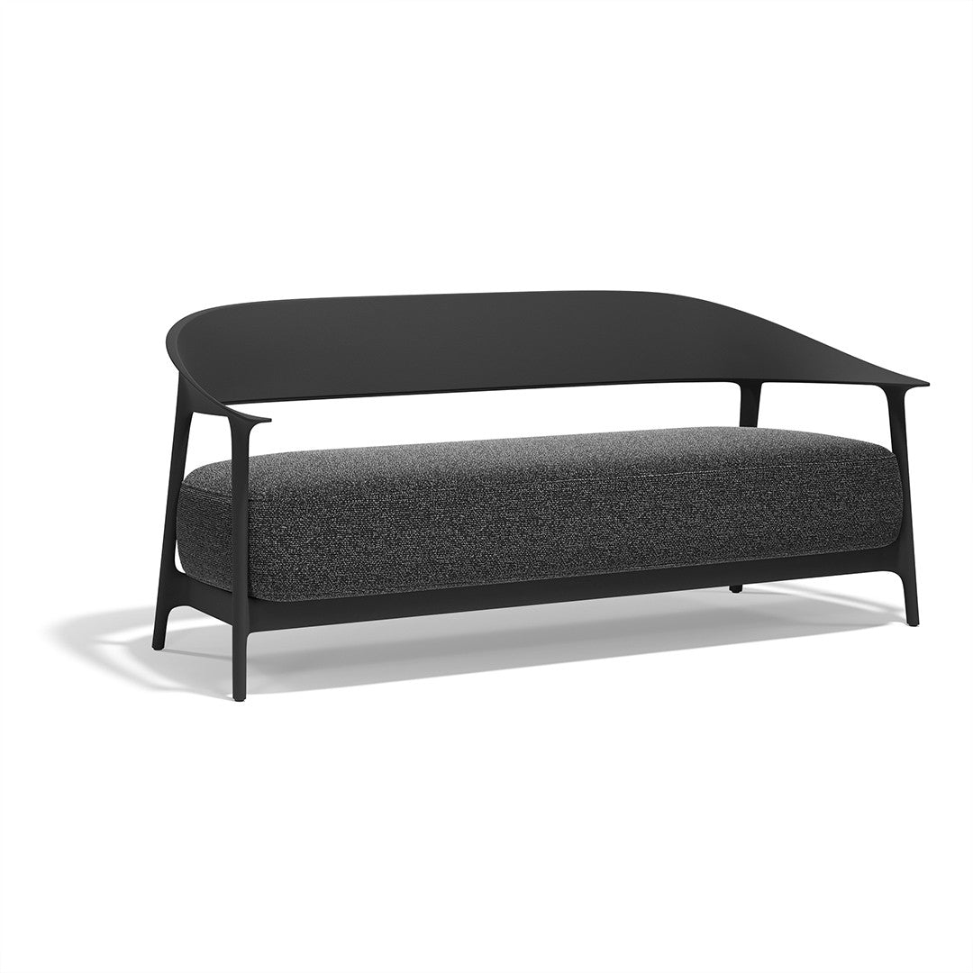 3-seater upholstered sofa, indoor outdoor black Africa Vondom