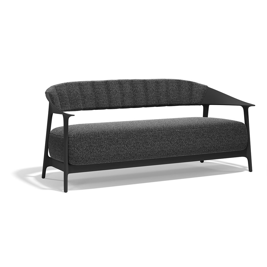 3-seater upholstered indoor outdoor sofa with black upholstered backrest Africa Vondom