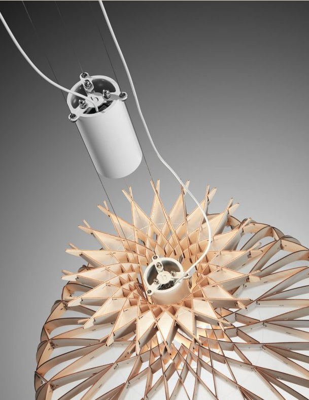 Dome 90 - LED Pendant Lamp In Beech Veneer