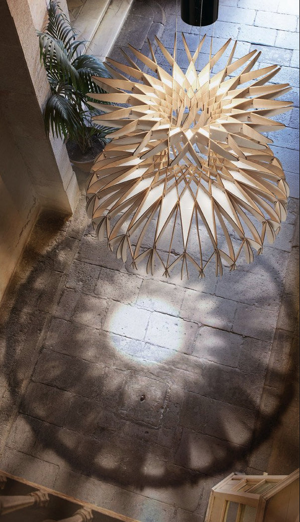 Dome 90 - LED Pendant Lamp In Beech Veneer