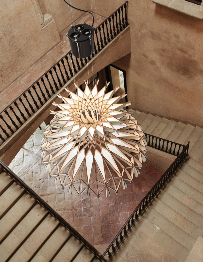 Dome 90 - LED Pendant Lamp In Beech Veneer