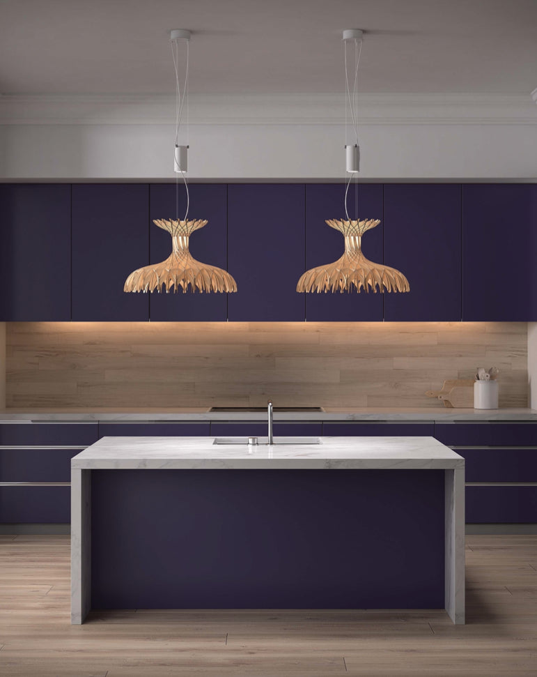 Dome 90 - LED Pendant Lamp In Beech Veneer