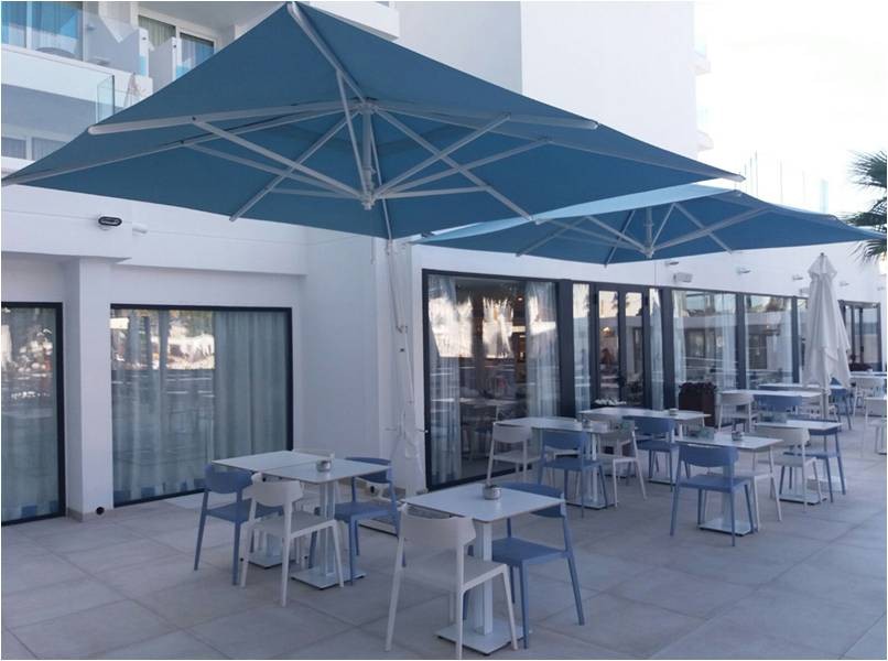 DOPPIO 800X290 - Double Offset Terrace Umbrella for Professional Use