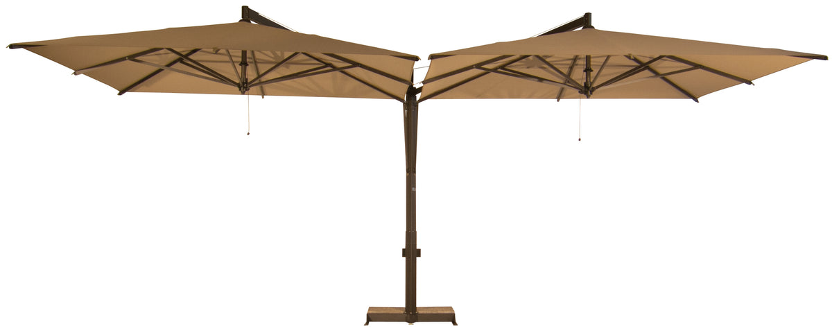 Doppio European Sun Shade System with Single Pole and Two Canopies by Fim