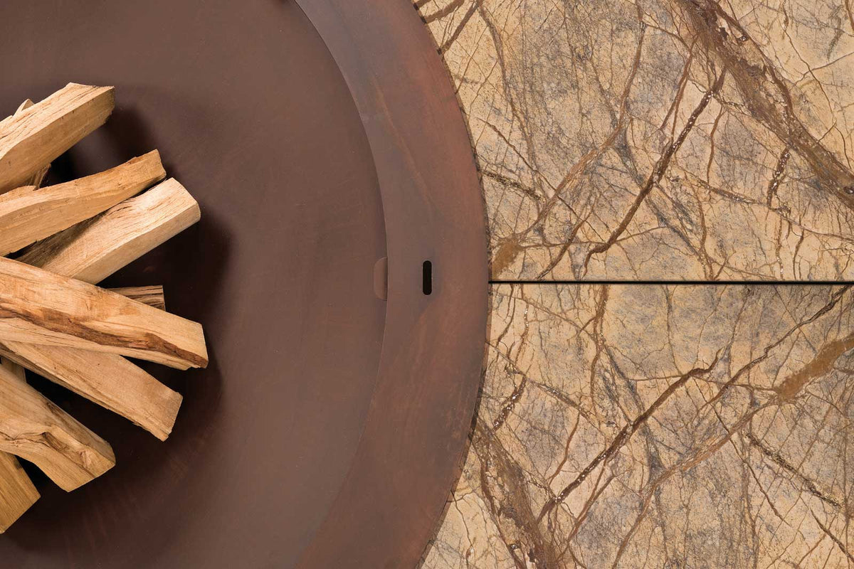 Détail Plaque - Ercole Rainforest Brown 150 - Brasero Marbre Brun - AK47