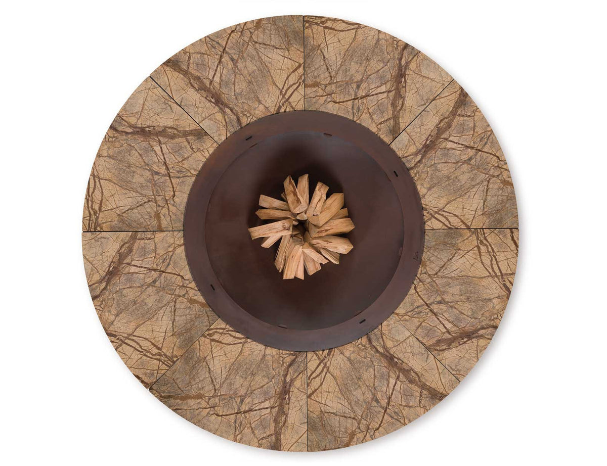 Vue de haut - Ercole Rainforest Brown 250 - Brasero Marbre Brun - AK47