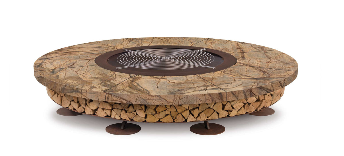 Grille (en option) - Ercole Rainforest Brown 250 - Brasero Marbre Brun - AK47