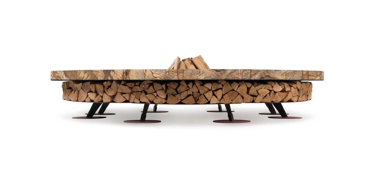 Ercole Rainforest Brown 250 - Outdoor Fire Pit Marble Brown - AK47