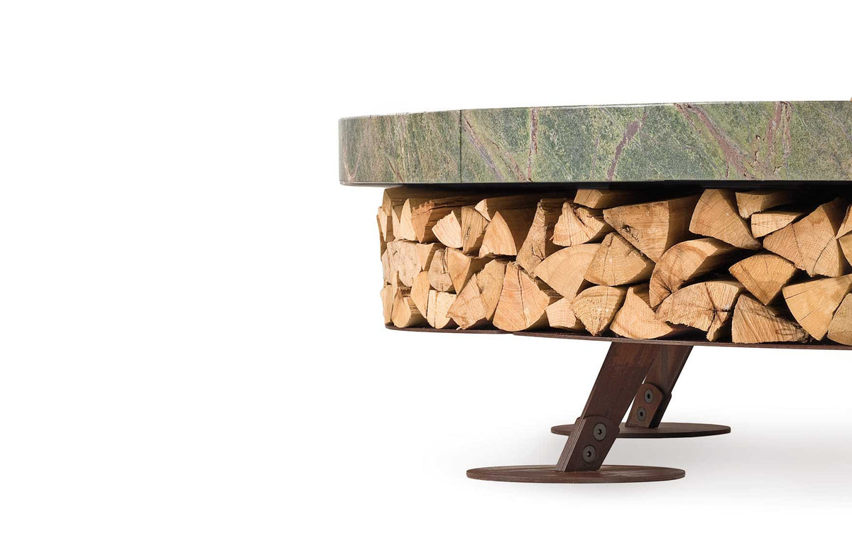 Ercole Rainforest Green 150 - Outdoor Fire Pit Green Marble - AK47