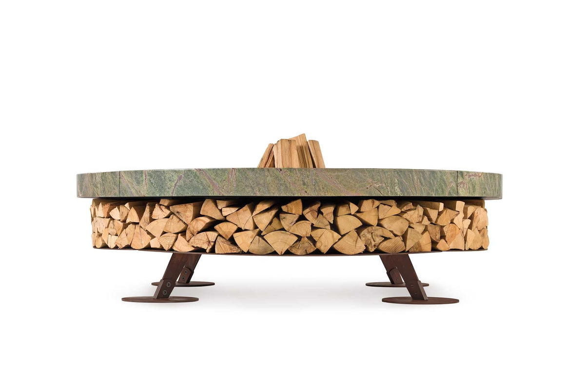 Ercole Rainforest Green 150 - Outdoor Fire Pit Green Marble - AK47