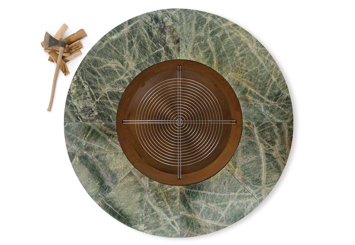 Détail Grille (option) - Ercole Rainforest Green 250 - Brasero Marbre Vert - AK47