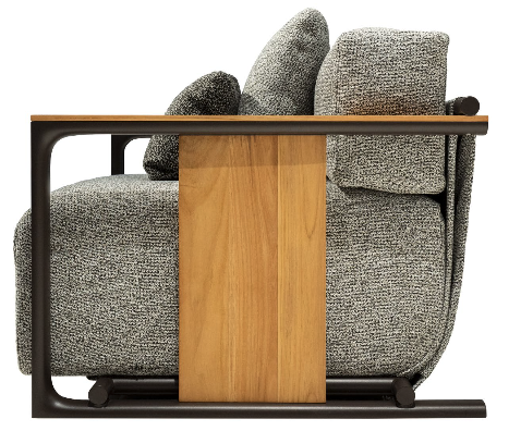 TULUM Lounge - Soft Armchair With Metallic Armrests