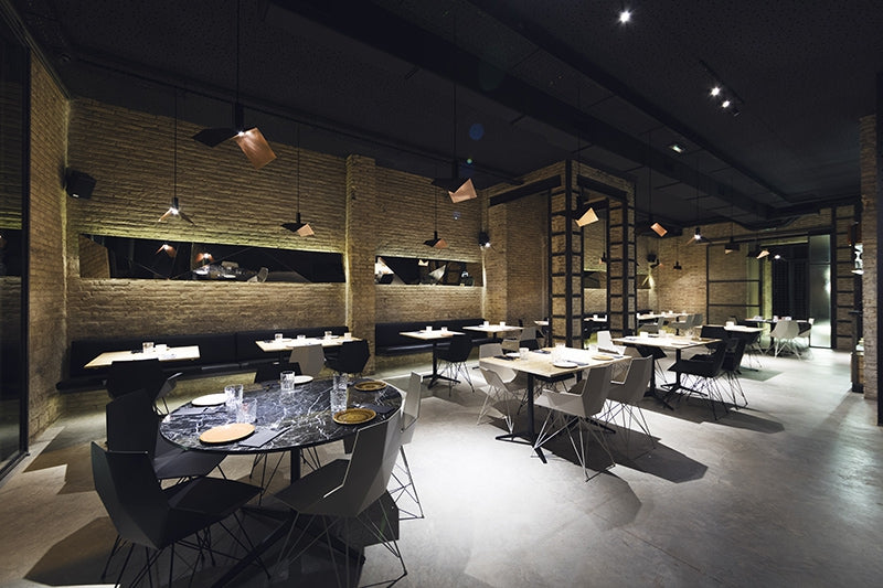 Faz Stainless Steel Chairs with Armrests (with Armless Chairs) for Bars Restaurants
