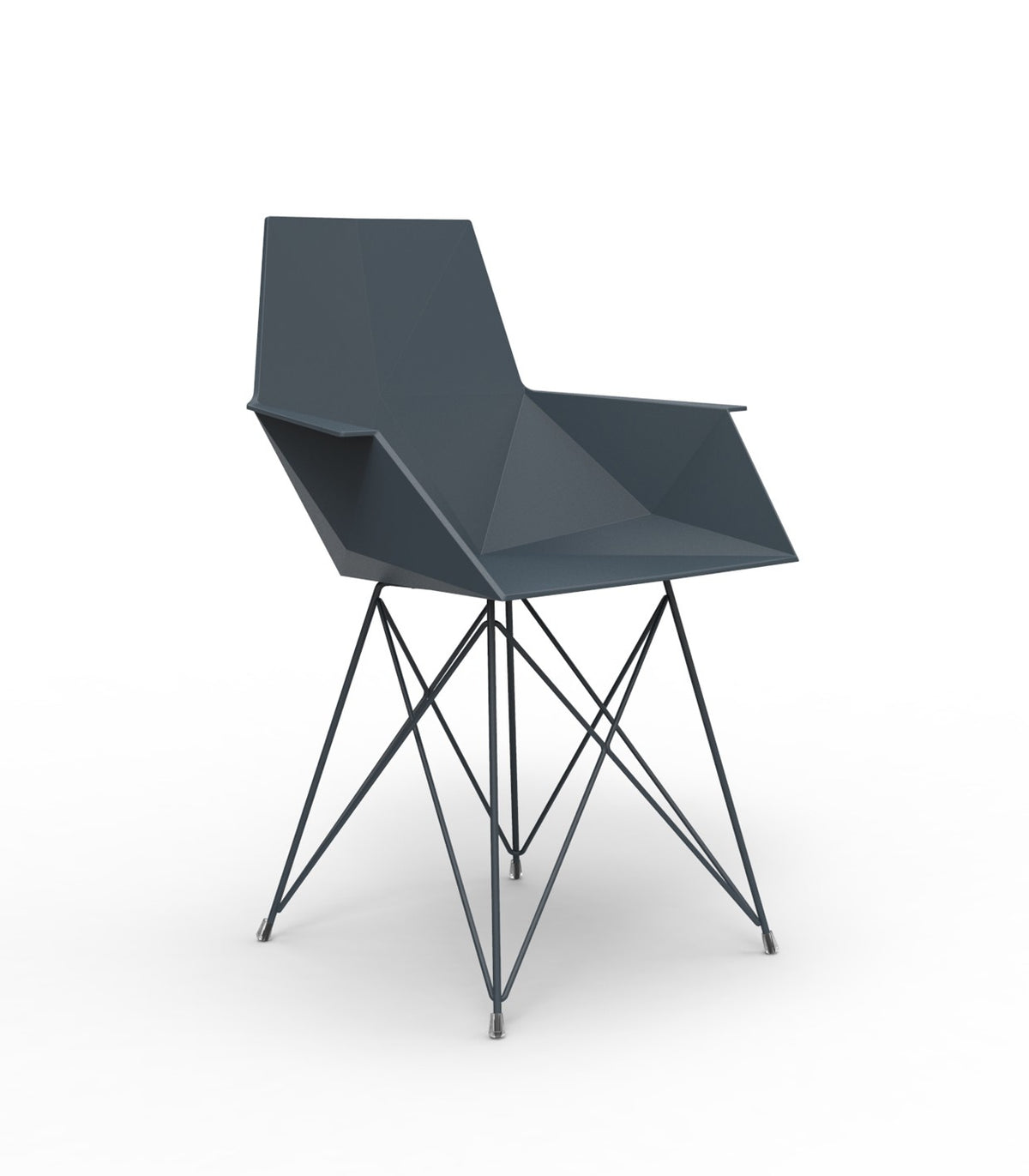 FAZ Stainless Steel Chair with Armrests - black