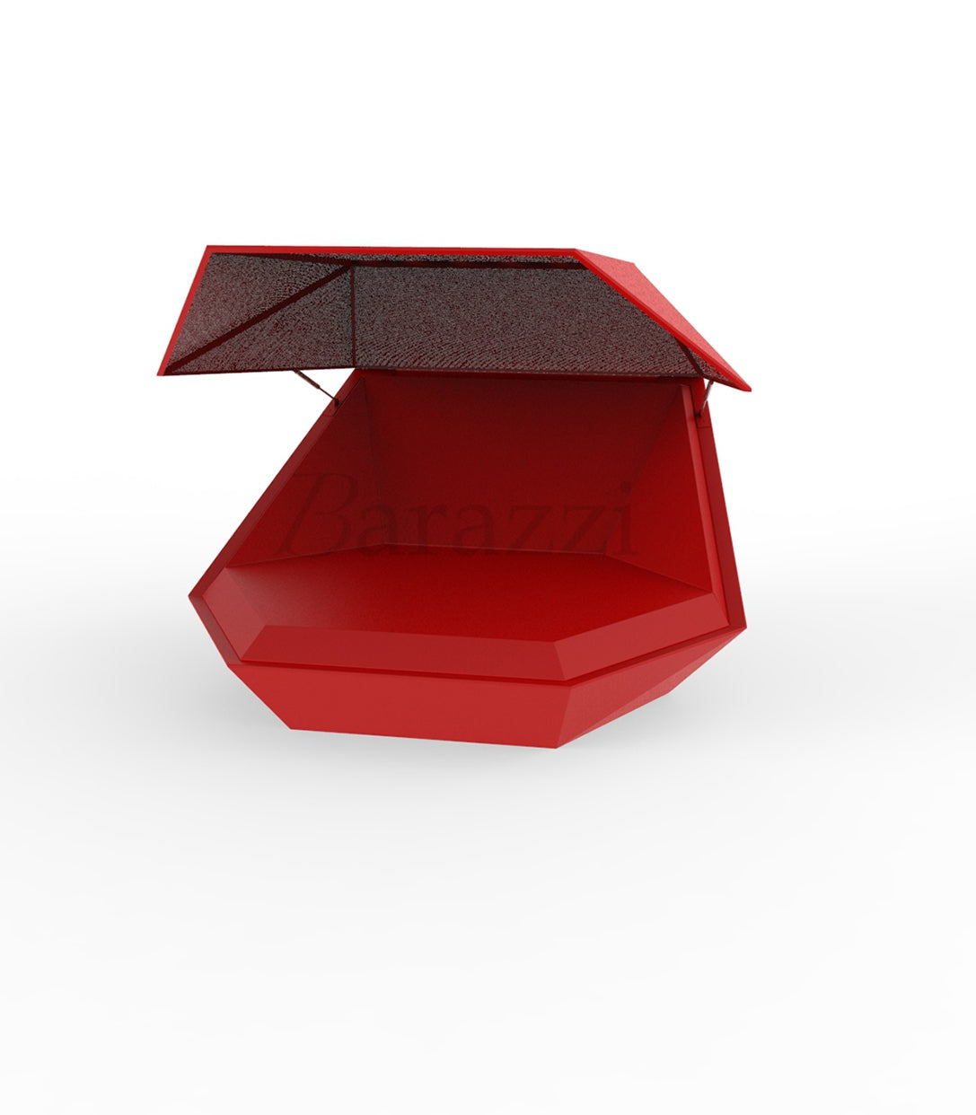 Faz Daybed with Parasol and Red Lacquered Finish by Vondom. Illustrative image
