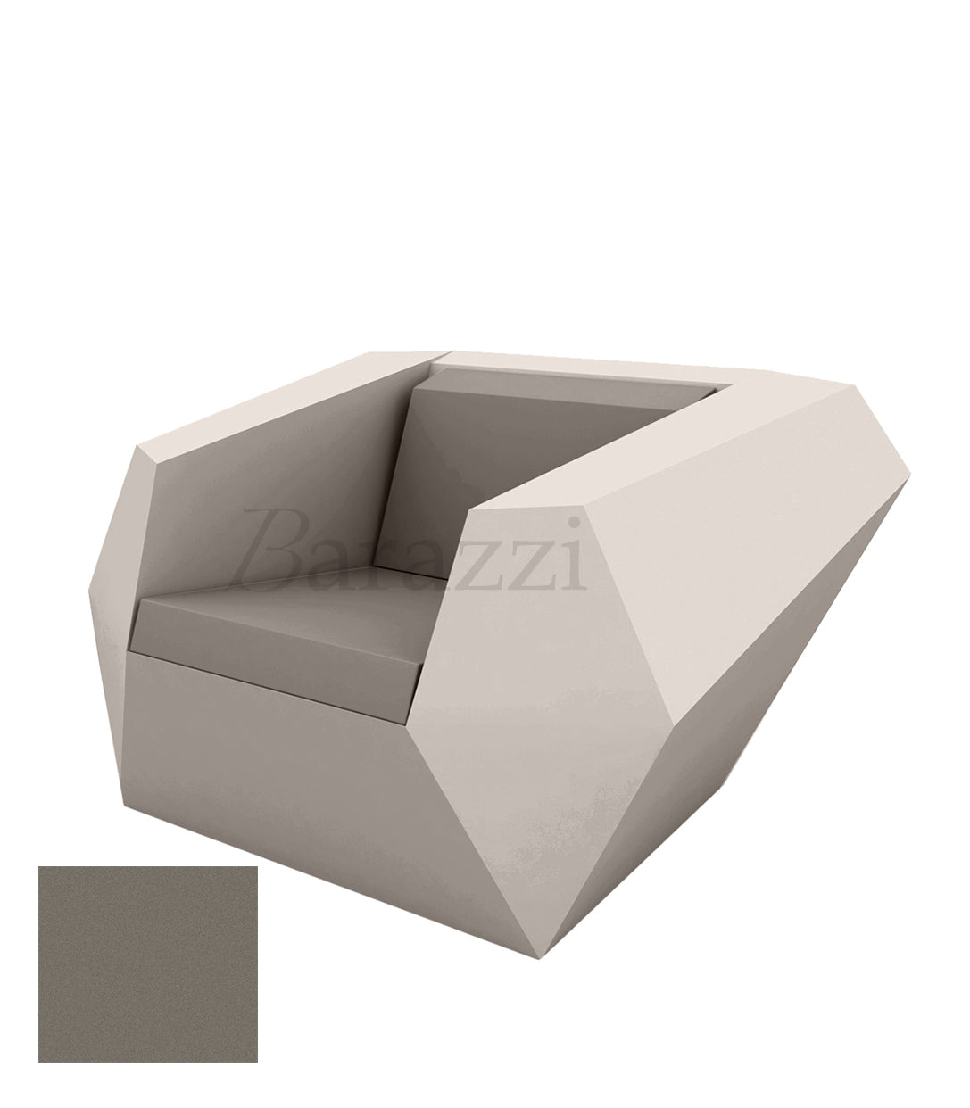 FAZ Fauteuil Taupe Polyethylene Mat Vondom