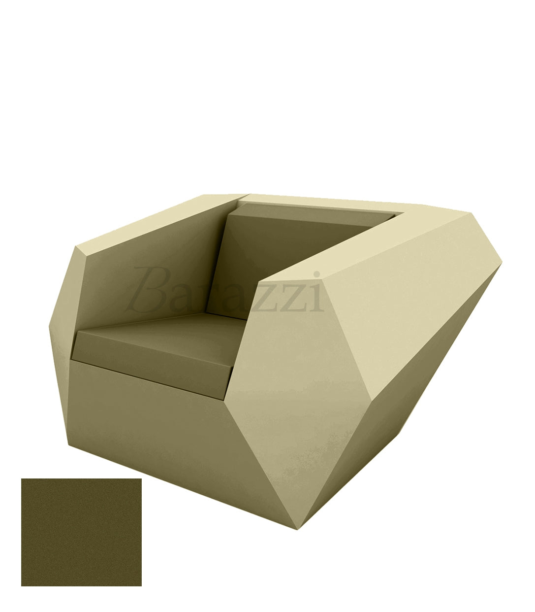 FAZ Fauteuil Kaki Polyethylene Mat Vondom