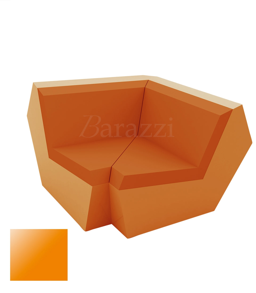 FAZ Sofa Angle 90 Orange Polyethylene Laque Vondom