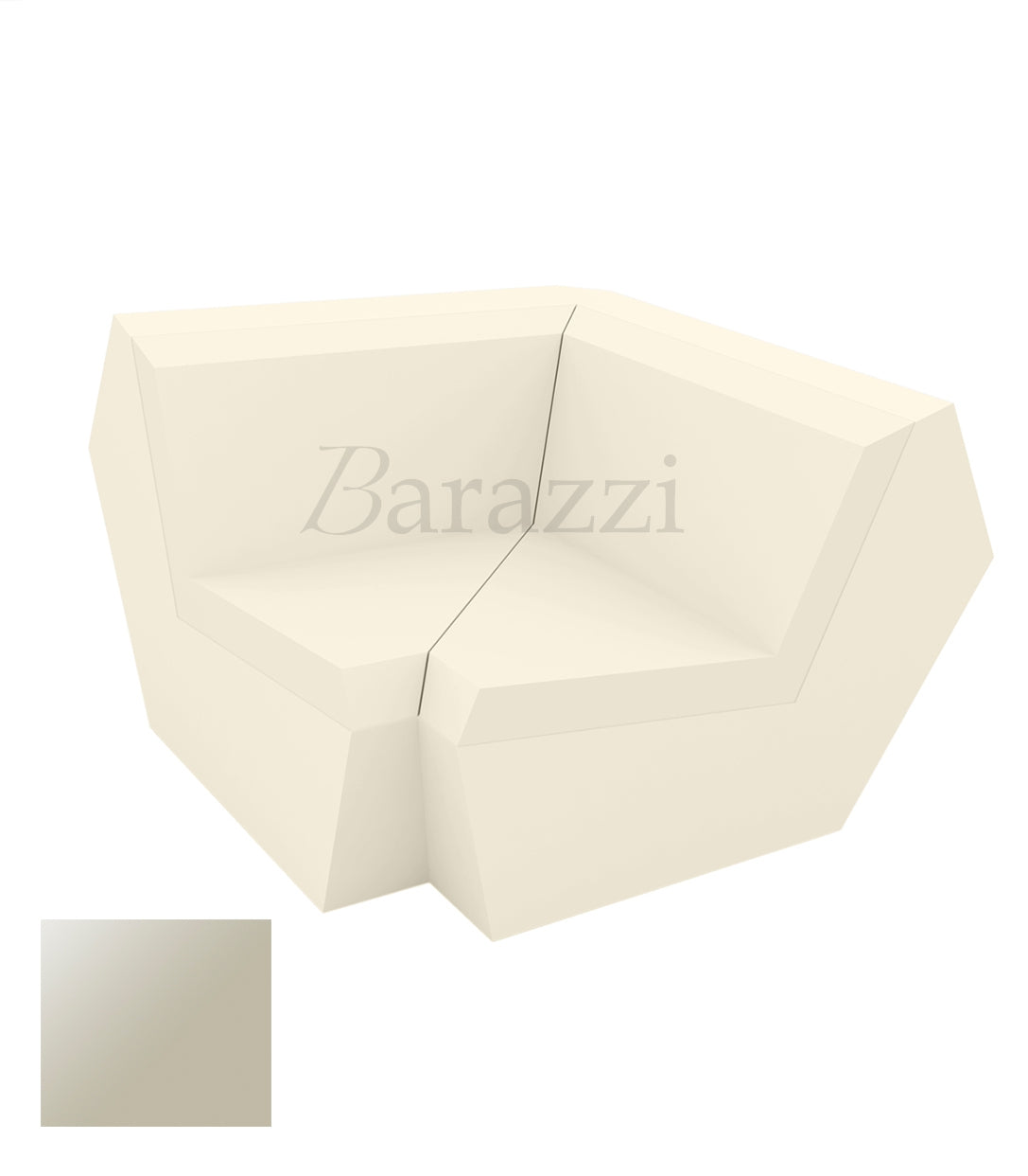FAZ Sofa Angle 90 Ecru Polyethylene Laque Vondom