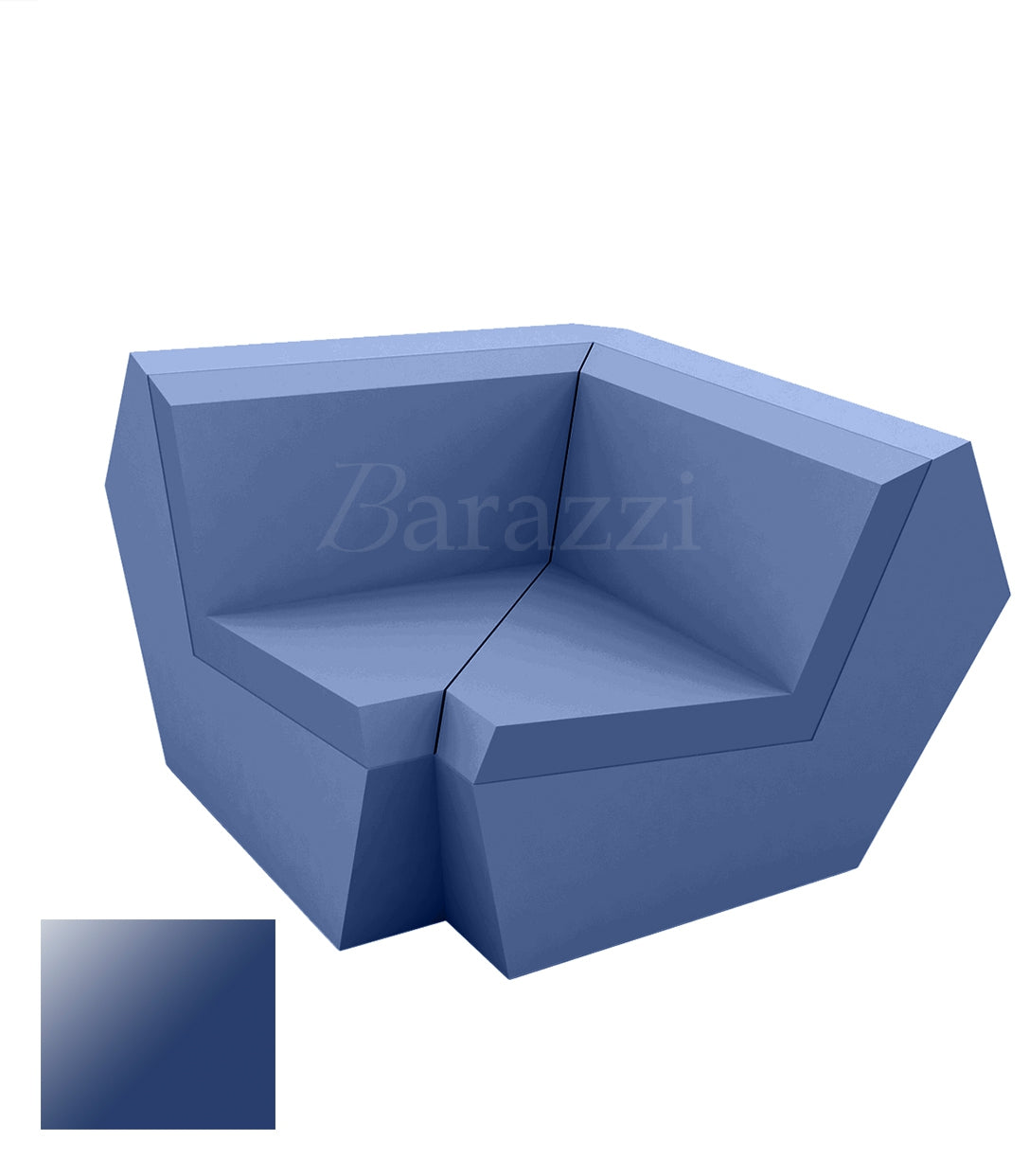 FAZ Sofa Angle 90 Bleu Polyethylene Laque Vondom