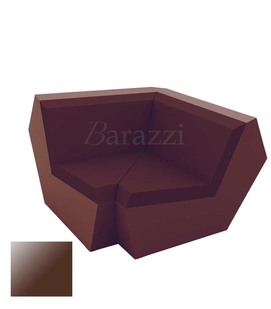 FAZ Sofa Angle 90 Marron Polyethylene Laque Vondom