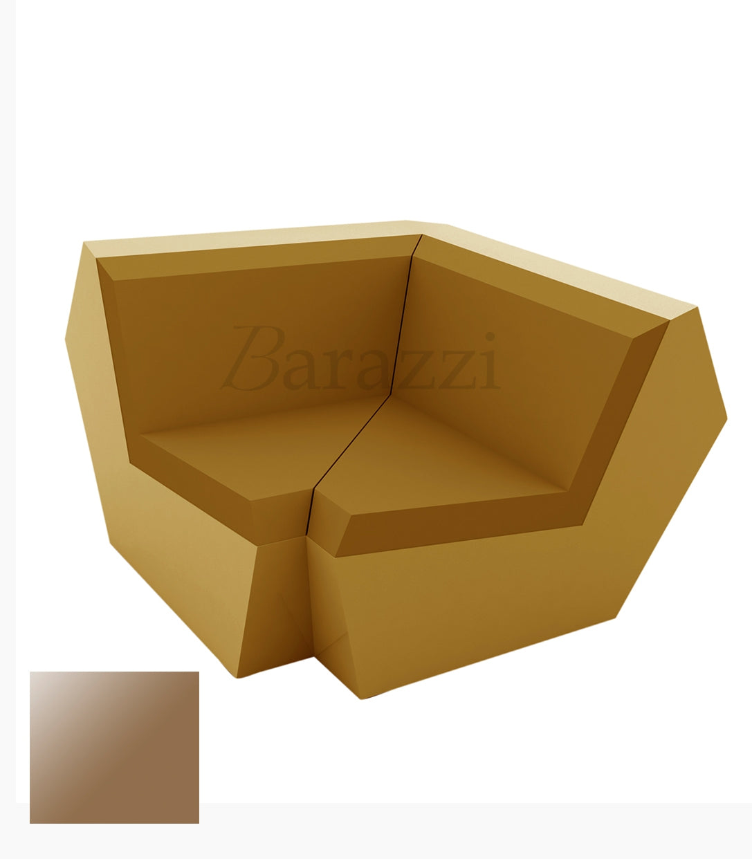 FAZ Sofa Angle 90 Champagne Polyethylene Laque Vondom