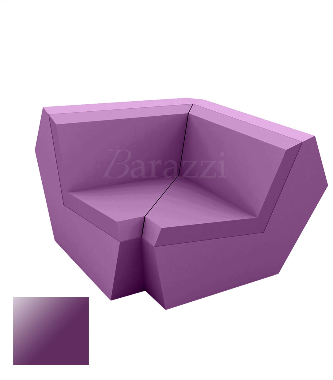 FAZ Sofa Angle 90 Prune Polyethylene Laque Vondom