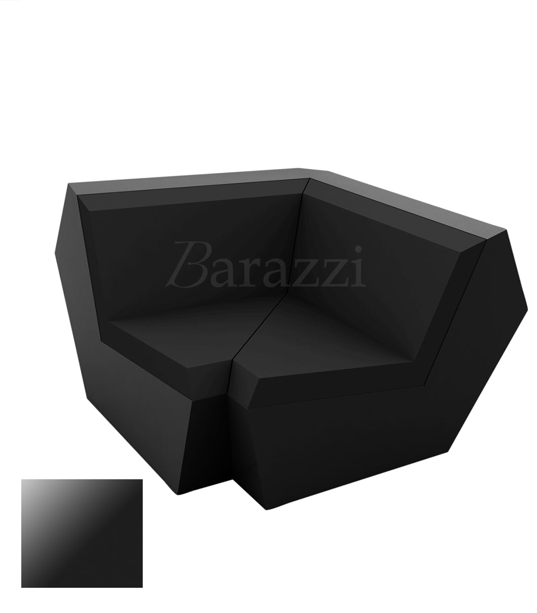 FAZ Sofa Angle 90 Noir Polyethylene Laque Vondom