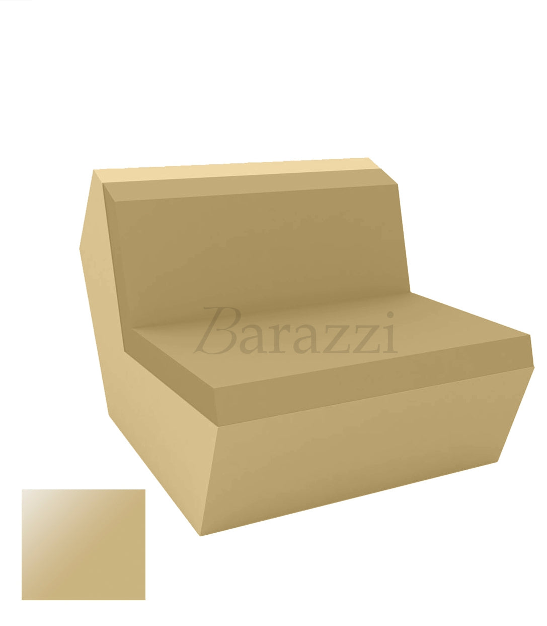 FAZ Sofa Armless Beige Lacquered Polyethylene Vondom