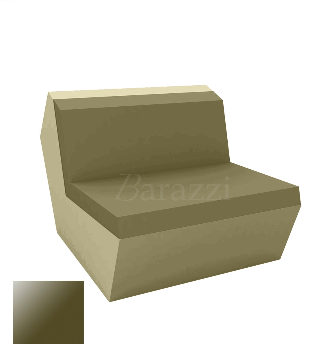 FAZ Sofa Armless Khaki Lacquered Polyethylene Vondom