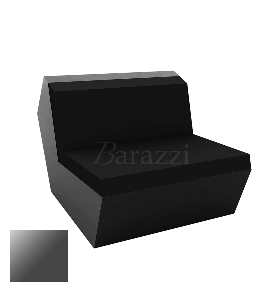 FAZ Sofa Armless Anthracite Lacquered Polyethylene Vondom