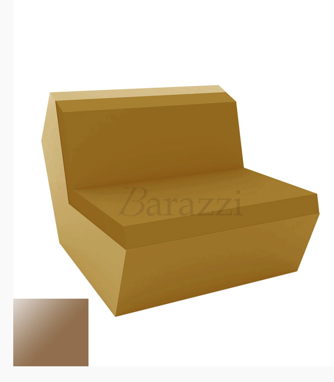 FAZ Sofa Armless Champagne Lacquered Polyethylene Vondom