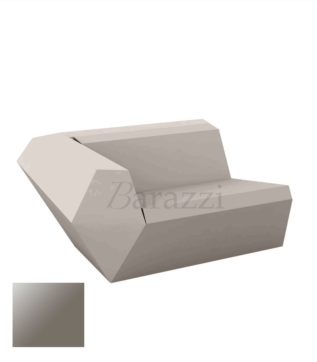 FAZ Sofa Droit Taupe Polyethylene Laque Vondom
