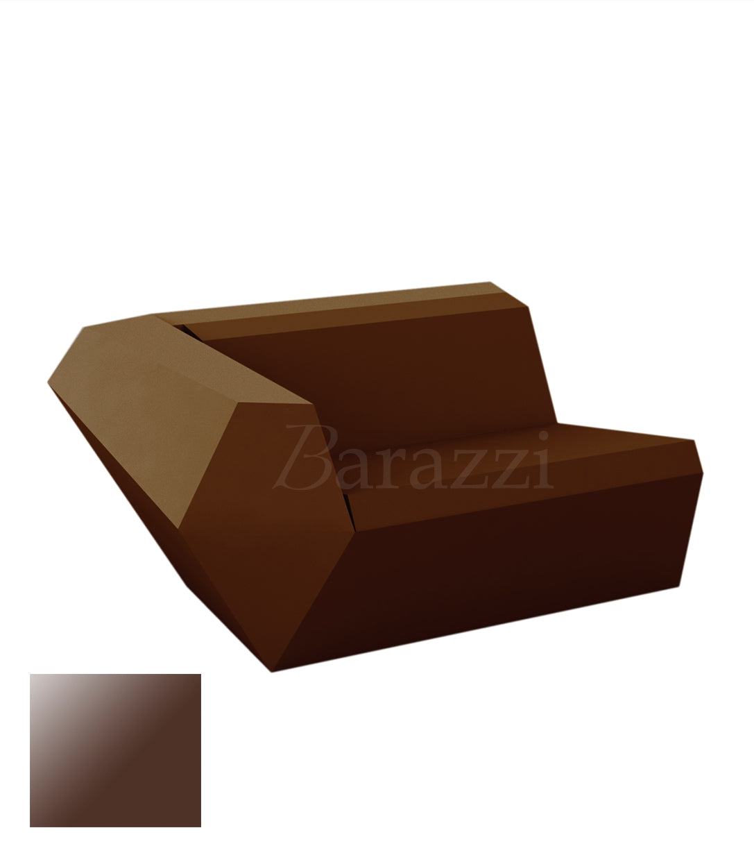 FAZ Sofa Droit Marron Polyethylene Laque Vondom