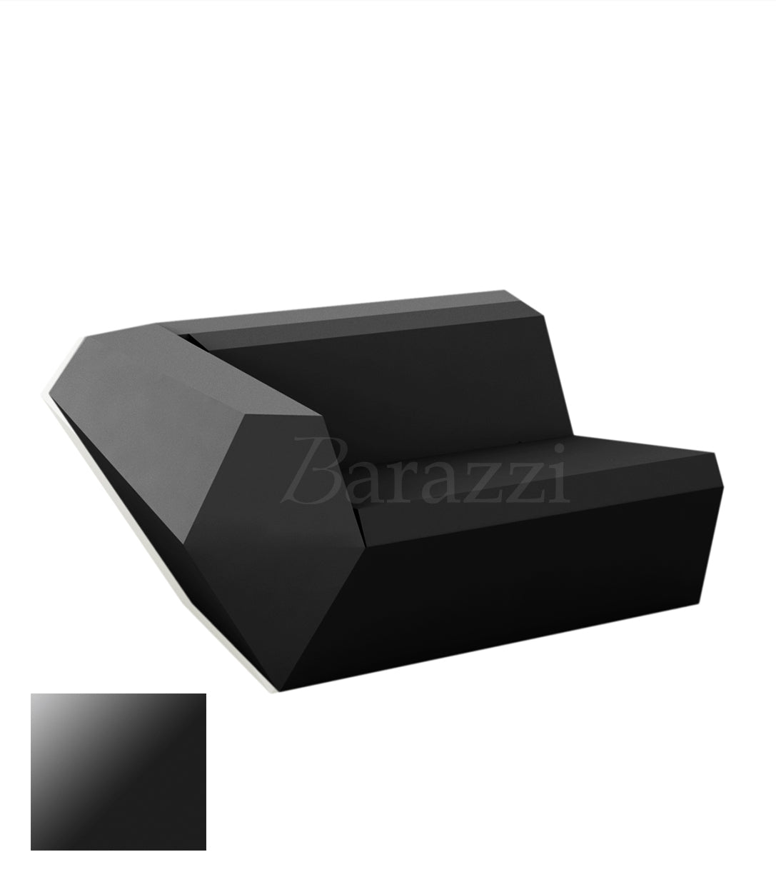 FAZ Sofa Droit Noir Polyethylene Laque Vondom
