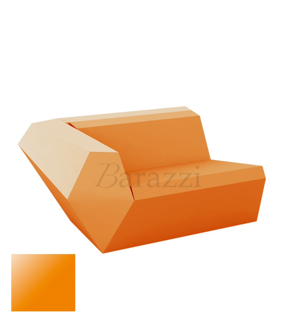 FAZ Sofa Droit Orange Polyethylene Laque Vondom