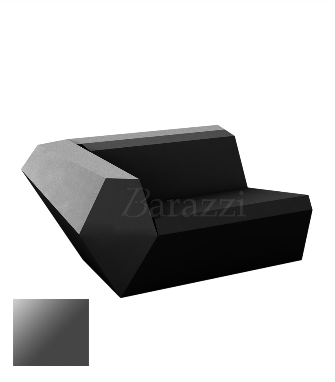 FAZ Sofa Droit Anthracite Polyethylene Laque Vondom