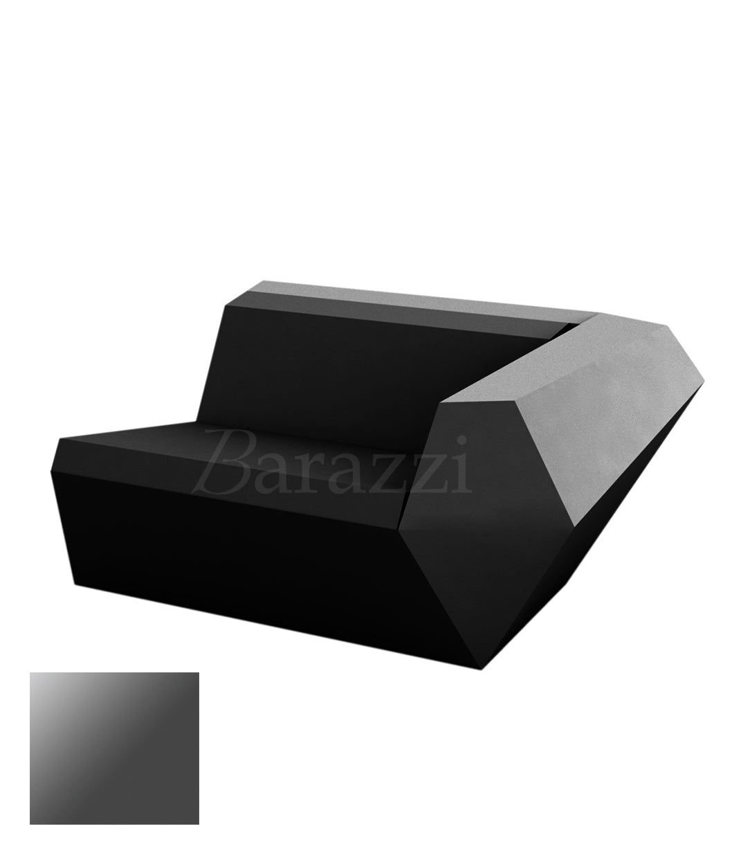 FAZ Sofa Left Anthracite Lacquered Polyethylene Vondom