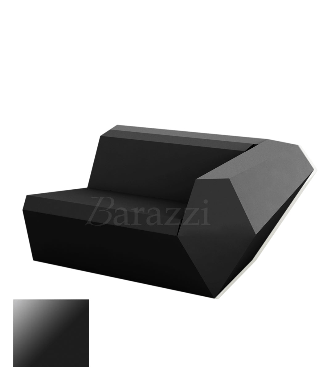FAZ Sofa Left Black Lacquered Polyethylene Vondom