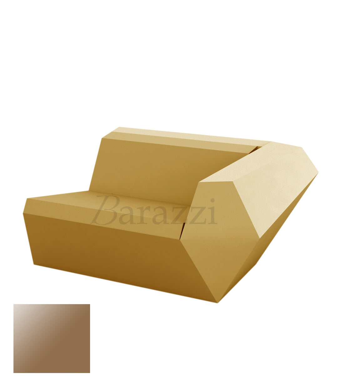 FAZ Sofa Left Champagne Lacquered Polyethylene Vondom