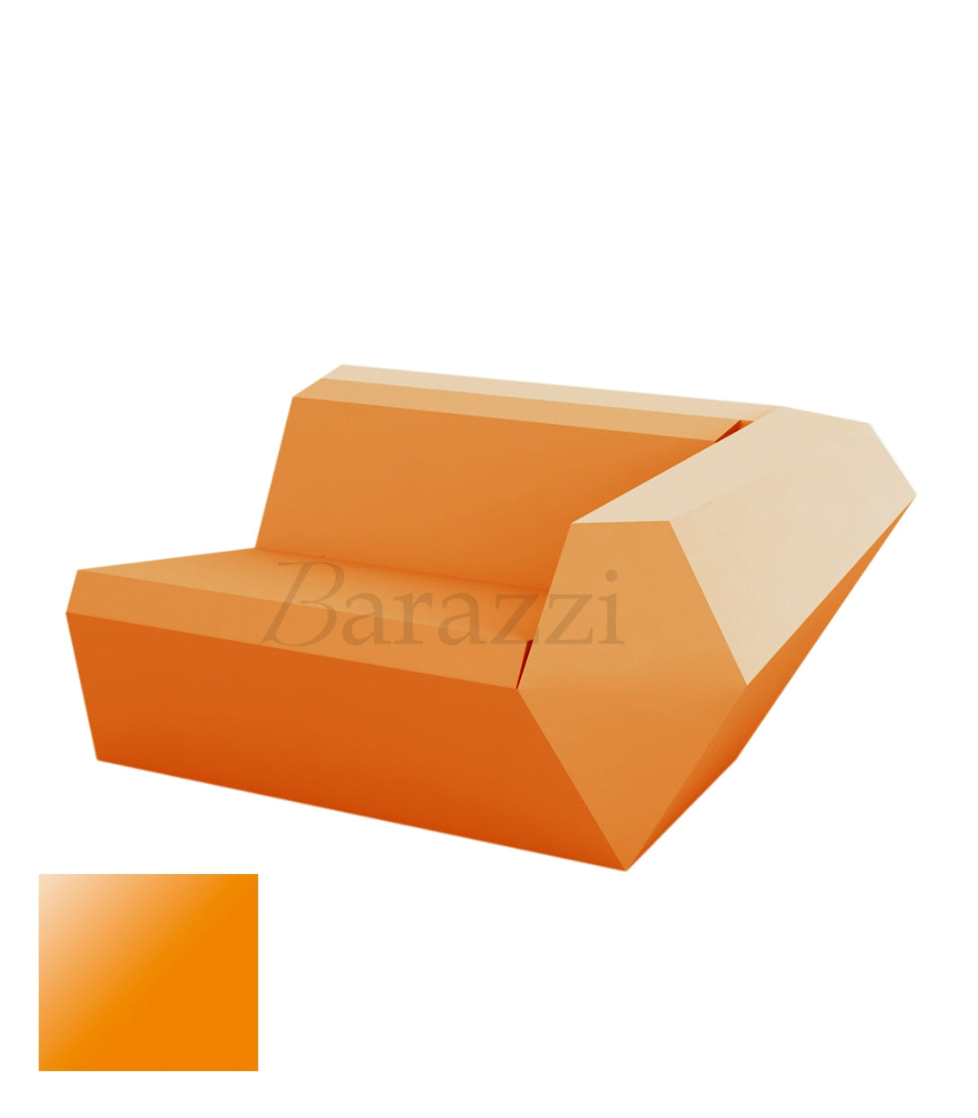 FAZ Sofa Left Orange Lacquered Polyethylene Vondom