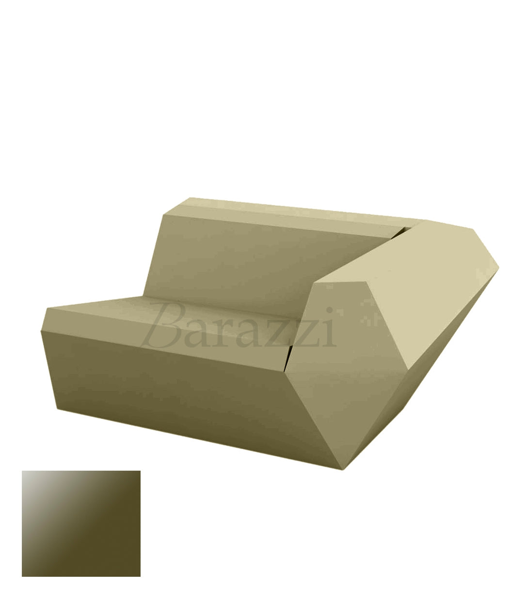 FAZ Sofa Left Khaki Lacquered Polyethylene Vondom