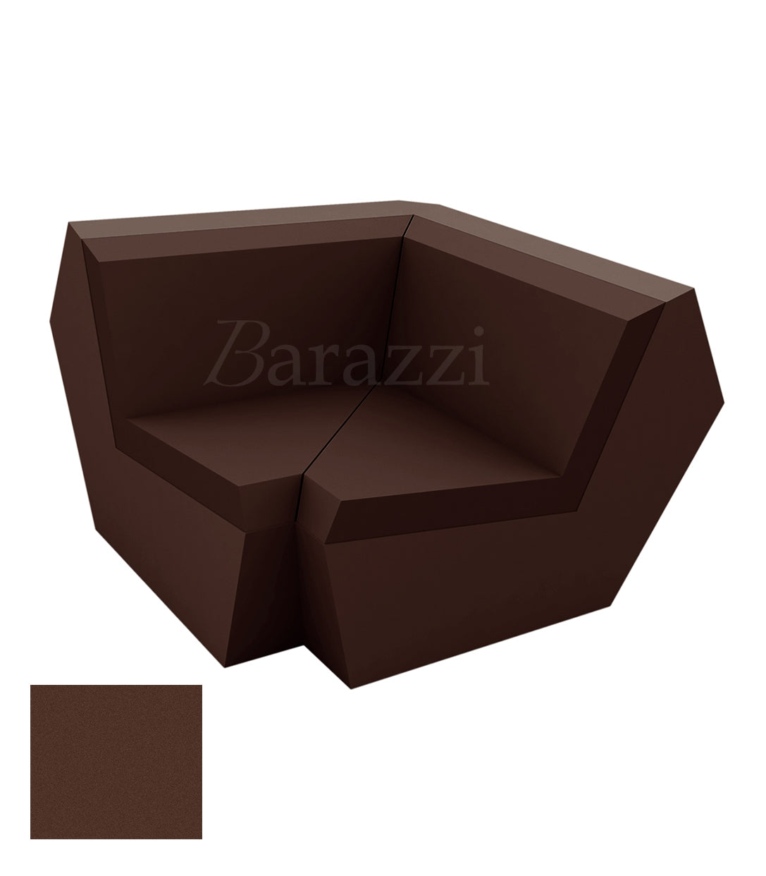 FAZ Sofa Angle 90 Marron Polyethylene Mat Vondom