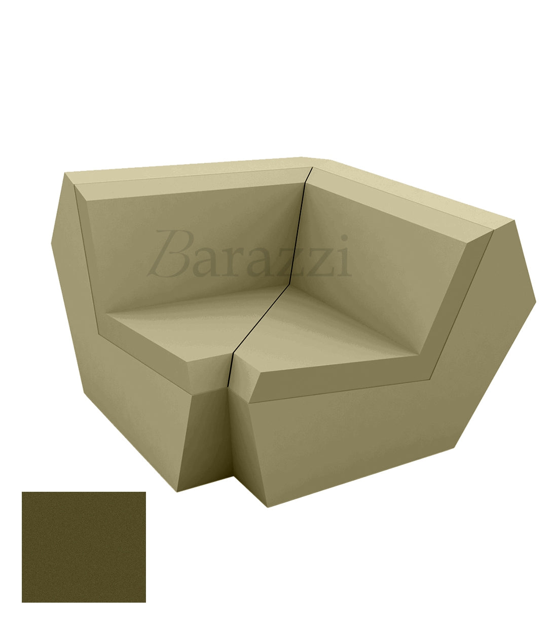 FAZ Sofa Angle 90 Kaki Polyethylene Mat Vondom