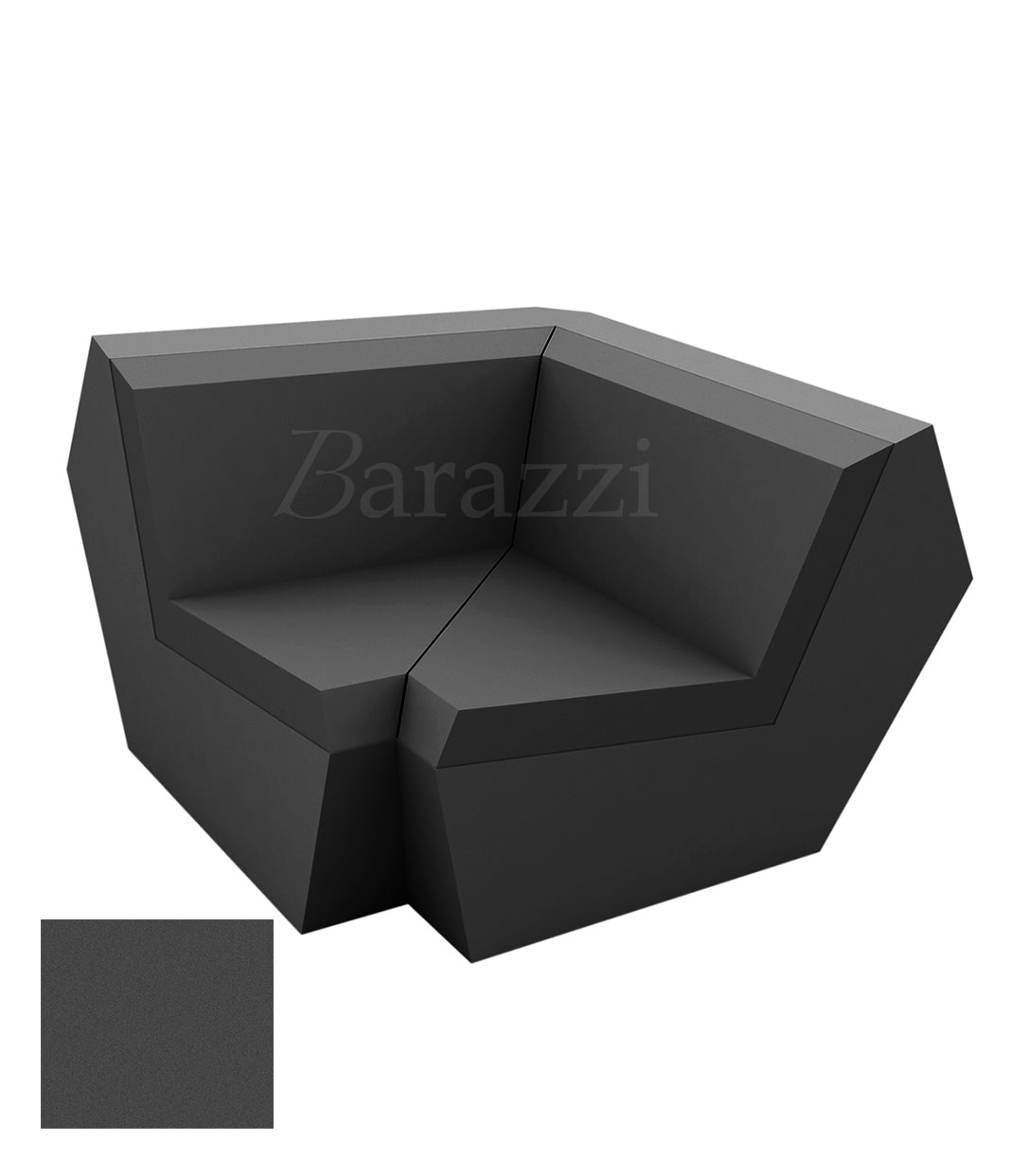 FAZ Sofa Angle 90 Anthracite Polyethylene Mat Vondom